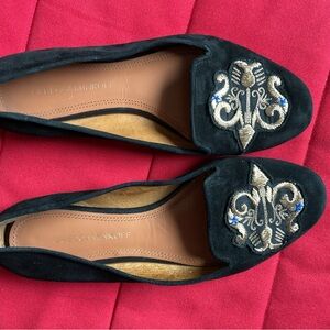 Rebecca Minkoff Black and gold embroidery Loafers